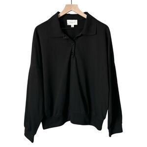 Tuckernuck Black Polo Collar Boxy Sweatshirt